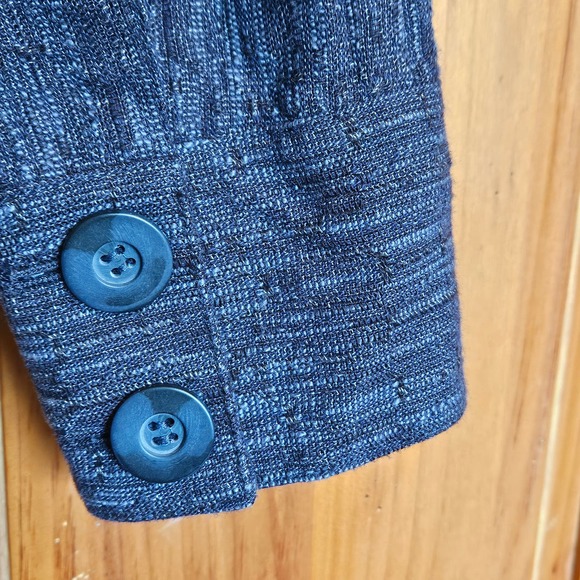 Women's J Jill Blue Black Mid Weight Button Up Jacket Size XS - Picture 5 of 11